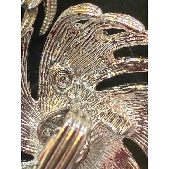 Vintage Sarah Coventry Silver Pinwheel Clip On Earrings 1962 Faux Pearl Retro - Picture 5 of 14